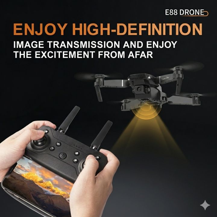 E88 Pro Drone WIFI FPV Wide Angle HD 4K 1080P Camera Height Hold RC ...