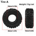 0.7 RC Crawler Tires OD 1.57'' 1/30 Soft  All Terrain Tyres Beadlock Wheels Rims for 1:30 1/32 Rock Mud Car Axial SCX30. 