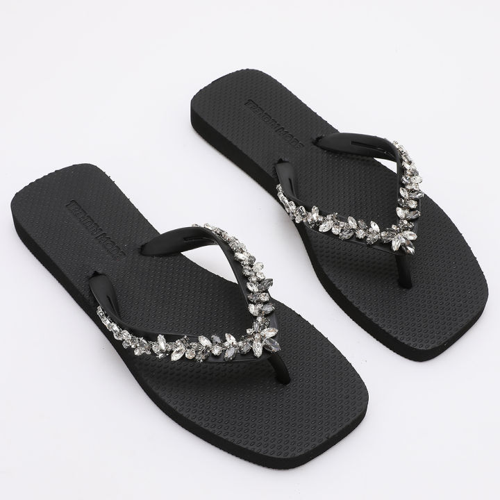 Trendin Mode Women's Beach Flip Flops Non-Slip Sole, Lightweight & Comfortable Slippers Summer Sandals