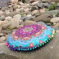 43x43cm Round Mandala Pattern Pillowcase Bohemian Cushion Cover Boho Floor Cushion Pillows Cover Case Home Decoration. 