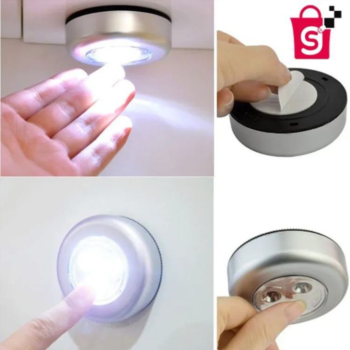Mini Wireless 3 LED Push Touch Wall Light (Pack of 6) | Mini LED | Tap ...