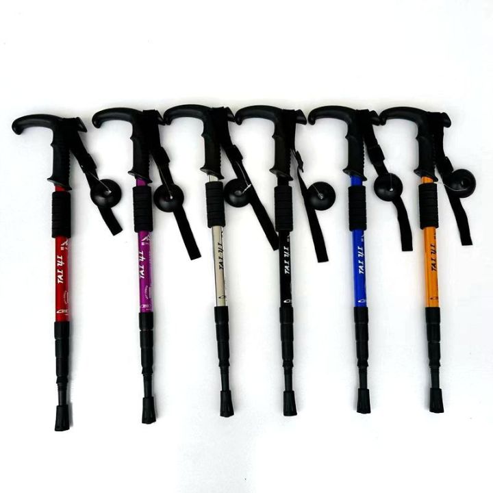 Adjustable Aluminum Alloy Hiking Poles 52-110cm for Outdoor Camping Mountain Climbing Travel with Straight/T Handle Options