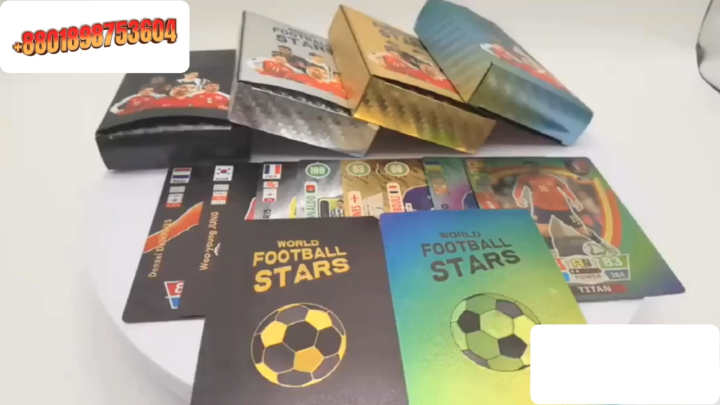 55Pc World Football Stars Silver Waterproof Plastic Cards - 54 Pieces Silver FIFA Card
