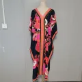 Kaftan Dress Over Size Women Beach Dress Cover Up Summer Clothes Kimono Mujer Vestidos De Fiesta. 