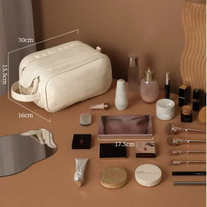 Multifunctional%20Makeup%20Bag%20For%20Women%20PU%20Leather%20Large%20Capacity%20Portable%20Double%20Zipper%20Travel%20Makeup%20Brush%20Toiletries%20Storage%20Bag%20-%20Image%204
