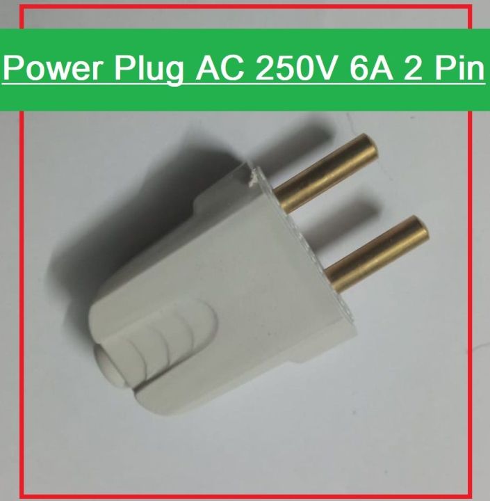 2pic Heavy Duty Electrical Power Plug AC 250V 6A 2 Pin European Standard EU Male Plug Power Adapter AC Power Connector Cable Cord Male Plug Adaptor