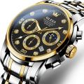 Watches for Men Diamond Business Dress Analog Quartz Stainless Steel Date Luxury Casual Fashion Wrist Watch Waterproof Luminous. 