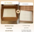 Wood Pegboard Drawer Organizer Storage Sturdy Organization Dish and Plate Organizer Peg Board System Adjustable for Utensils. 