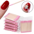 100Pcs Double-Ended Cotton Swabs with Fine Pointed Tips for Nail Art Makeup Eyeliner Correction - Essential Beauty Tools. 