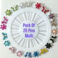 10 and 20 Pcs Multicolor Crystal Rhistones Butterfly Brooch Muslim Islamic Hijab Scarf Abaya Fixed Pins Fashion Jewelry Women's Accessories. 