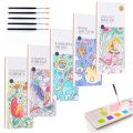 Kids Portable Watercolor Painting Book Paint With Water Brush Gouachi Graffiti Picture Coloring Drawing 12 sheets. 