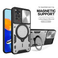 Magsafe Magnetic Camera protection case for Xiaomi Redmi Note 11 Pro 11E Pro Armor Hybrid Metal Ring Back Cover For Note 11s 11A. 