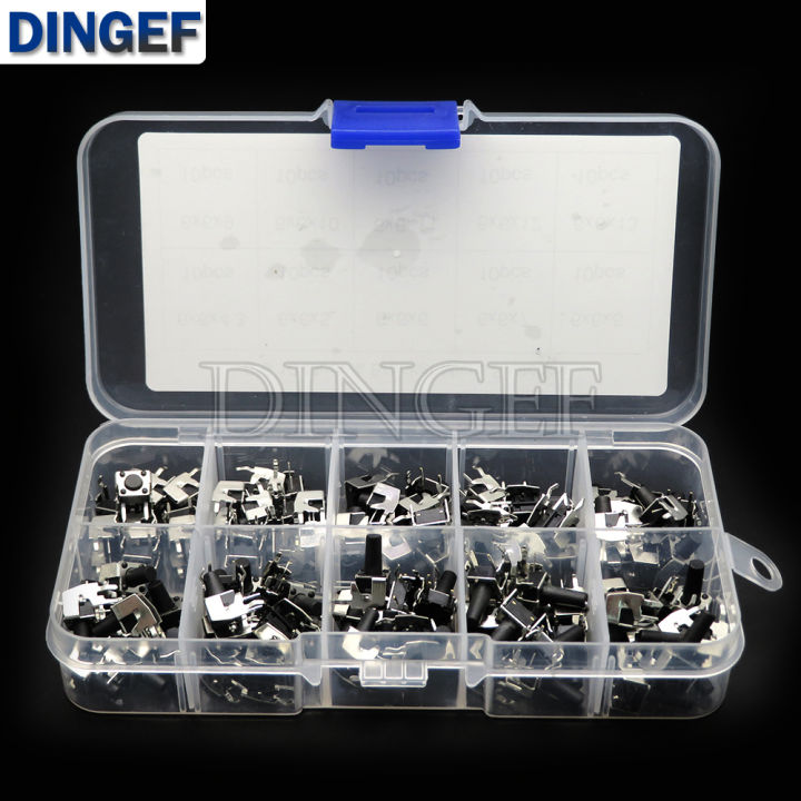 10Values x 10PCS Momentary Tactile Tact Push Button Switch Right Angle Horizontal holder With Stent 6*6*4.3/5/6/7/8/9/10/11/mm