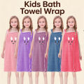 1pc Kids Bath Towel Wrap , Cute Bunny Ears Microfiber Bath Skirt for Girls Age 6-12, Ultra-Soft Absorbent Skin-Friendly 250gsm.