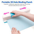 30 Hole Punch Binding Machine, Hand Push Loose Leaf Hole Punch, A4 A5 A6 A7 B5 B6 B7 Book Binder Notebook Coil Spiral Binding.