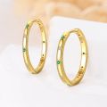 Women Earrings 925 Sterling Silver Classic Gold Starlight Hoop Earrings For Anniversary Wedding Jewelry . 