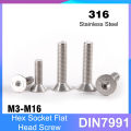 DIN7991 A4-70 M3 M4 M5 M6 M8 M10 M12 M16 316 Stainless Steel Hexagon Hex Socket Flat Countersunk Head Allen Bolt Screw. 