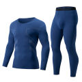 1/2piece Autumn/Winter Men's Casual Printed Fashionable Thermal Underwear Set Comfortable Sports Top T-shirt Elastic Waist Pants.