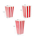 10Pcs Popcorn Paper Boxes Buckets Red White Stripes Bags Snack Containers For Movie Night Birthdays Carnival Party Supplies.