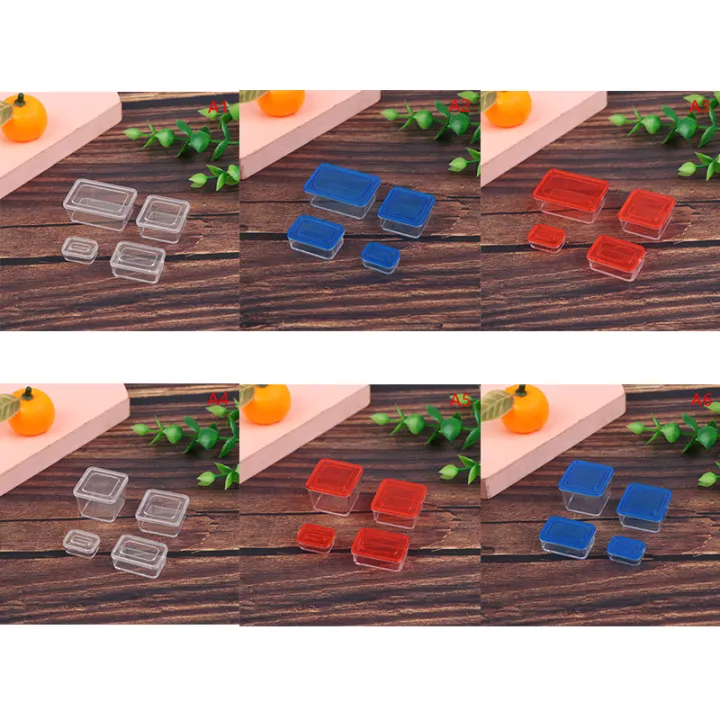 4pcs%201:12%20Dollhouse%20Fresh%20Keeping%20Box%20Mini%20Lunch%20Box%20Model%20Ornaments%20DIY%20Miniature%20Kitchen%20Tableware%20Accessories%20-%20Image%202