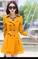 Button With Lace Attached Fleece Coat With Long Fleece Belt (mina). 