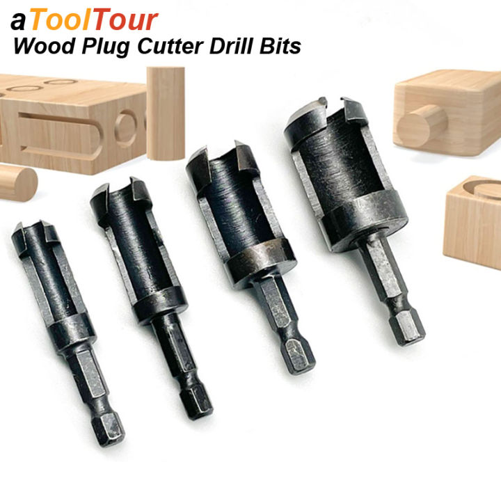 Wood Plug Cutter Drill Bit Set Straight Hole Saw Opener Router Boring ...