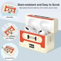 Cassette Tape Case for Airpods Pro 3 New Silicone Headphone Case Cover For Airpods Pro 3 Earbuds Case with Keychain&Cleaning Kit.
