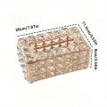 Luxury Crystal Tissue Box Holder - Elegant Gold & Silver, Square Napkin Dispenser For Living Room, Bathroom Decor & Gifts.