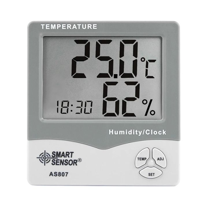 Smart Sensor AS807 Digital Hygrometer Thermometer Humidity Temperature Meter Tester Weather Station with Calendar & Clock Alarm