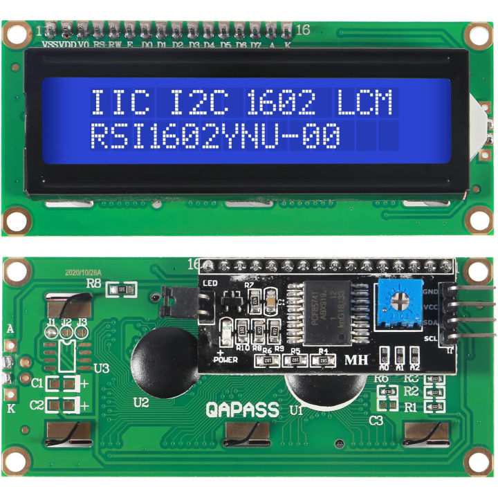 LCD1602 Screen with Backlight LCD Display Module Board 2 x 16 ...