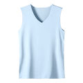 Men'S Top Men'S Summer Multi Color Sleeveless Vest Men'S Summer Ice Silk Traceless Thin Breathable Color V-Neck Sleeveless Top.