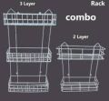 2 And 3 layer Hanging Metal Storage 2 pcs Rack bathroom Shelf for kitchen bathroom.