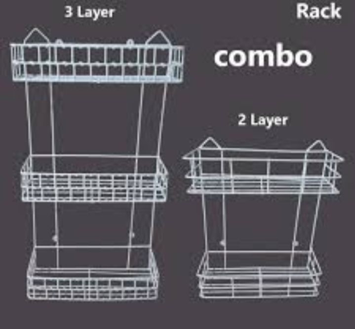 2 And 3 layer Hanging Metal Storage 2 pcs Rack bathroom Shelf for kitchen bathroom