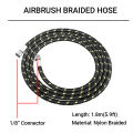 Professional Nylon Braided Airbrush Hose with Standard 1/8"*1.8m(5.9ft) Size Fitting on One End and a 1/8in For Air Brush DIY.
