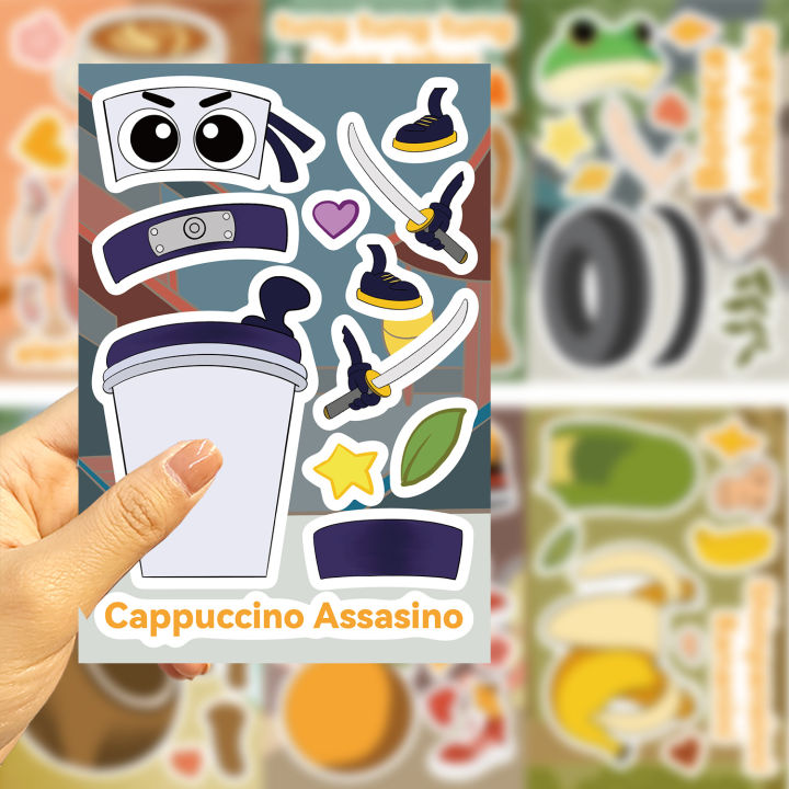 8/32Sheets%20Tung%20Tung%20Sahur%20Italian%20Brainrot%20Animals%20Make%20A%20Face%20DIY%20Assemble%20Jigsaw%20Stickers%20Educational%20-%20Image%204