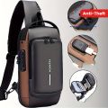 1pc Men'S Anti-Theft Password Lock Chest Bag - Made of Durable Oxford Fabric, Adjustable Shoulder Strap,Suitable for Motorcycles.