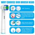 8 Pcs Replacement Professional Electric Toothbrush Heads Compatible with Braun Oral b Brush Heads.