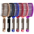 Hair Brush Hair Comb Detangling Hair Brush Bristle&Nylon Women Wet Massage Comb Curly Hairdressing Salon Styling Tools. 