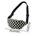 Checkered Waist Bag, Adjustable Belt Storage Bag, Small Crossbody Bag, Portable Travel Makeup Bag, Cute Plaid Pattern Makeup Bag. 