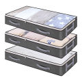 Foldable Under Bed Storage Containers with Clear Window Underbed Toy Organizers and Clothing Storage Bags Closet Storage Bins. 