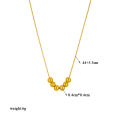 DIEYURO 316L Stainless Steel Gold Color Balls Beads Pendant Necklace For Women Fashion Girls Clavicle Chain Jewelry Party .
