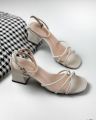 Women’s Fashion 3-Inch Striped Block Heel Sandals – Luxurious, Comfortable & Easy to Walk in for Bridal, Party, Office, and Every Function – Available in Black, White, and Beige. 