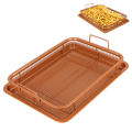 Oil Frying Baking Pan Grill Crispy Mesh Stainless Steel Baking Tray Copper For Oven Air Fryer BBQ Non-stick Chips Basket.
