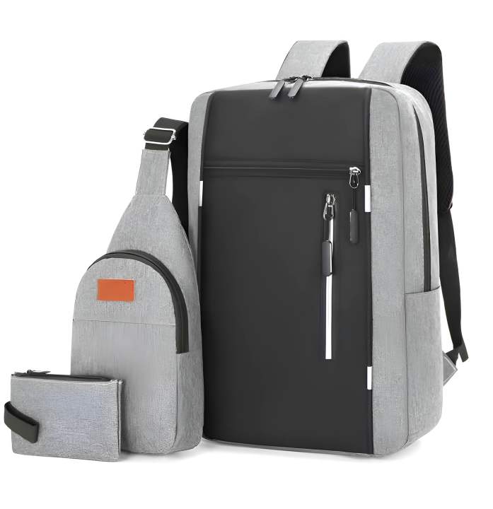 Cross-Border Premium 3-in-1 Laptop Backpack Set – USB Rechargeable Multifunction Business & Travel Bag for Men | Large Capacity, Waterproof, Stylish School & Computer Backpack