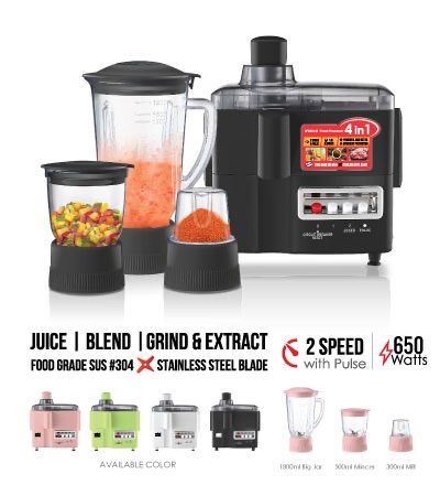 4 in 1 - Juicer,Blender, Grinder - White