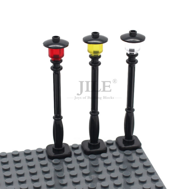 10pcs MOC City Series Street Lamp Building Blocks DIY Street View Roadside Lighting Decoration 2039,4740,3626 Assembly Bricks