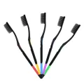 10 Pieces Packed Soft Bristle Bamboo Charcoal Black Hair Ultra-Fine Beauty Toothbrush Couple Suit Oral Cleaning Tools. 