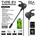 EGA type E4/e5 in ear earphone gaming headphone in ear suitable for easy gaming. 