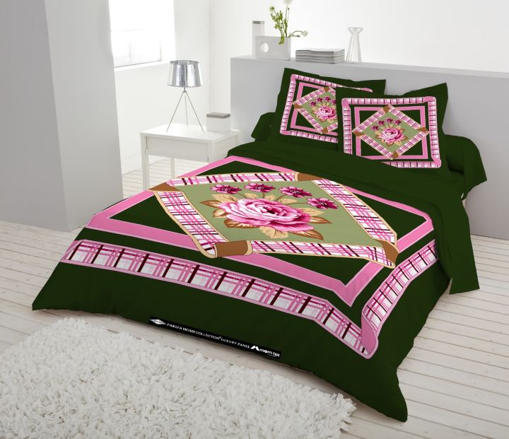 Best Pakiza Panel King Size Bedsheet with 2 Pillow covers Chador set Size 7.5×8.5 feet Full Twill fabric
