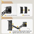 Adjustable Tablet Wall Mount Phone Stand Long Arm 360 Degree Rotatable Cantilever Desk Bed Holder for 4.7-12.9 inch Support iPad.